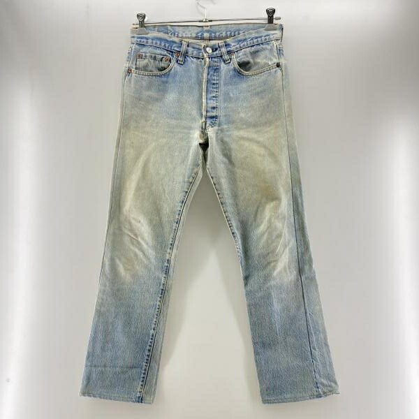 【中古】LEVI'S 80sUSA製 501 刻印6 赤耳モデル ストレートデニムパンツ 33×34 △リサイズ、リペア、パッチ劣化 [24]