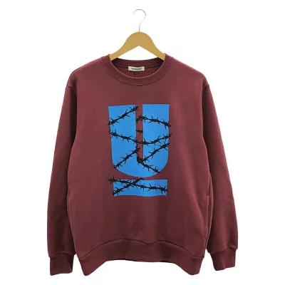 【中古】UNDER COVER SWEAT Wired U 神のことば情の籠もった 3 UP2D4804-2 ボルドーワイン アンダー押しかぶせる[79] スウェット・トレーナー-トップス-メンズファッション