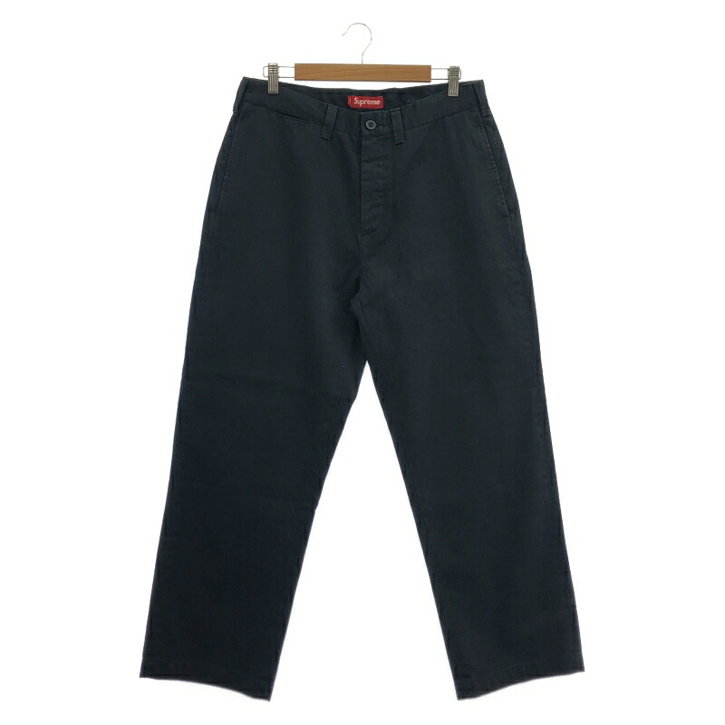 【中古】Supreme 25FW チノ食麺麭 大きさ32 黒いこと[79]