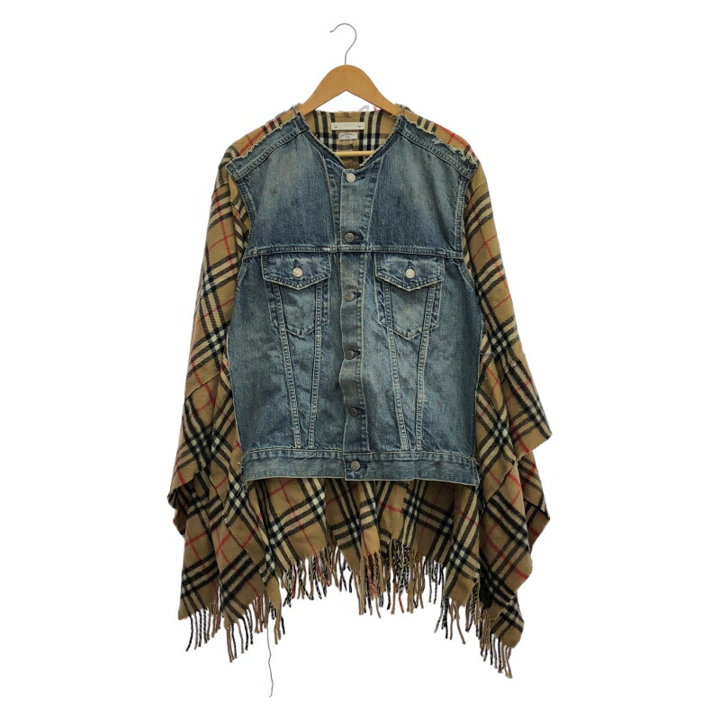 【中古】OLD PARK×MINEDENIM Denim Trucker JKT Poncho サイズM MND-21AWOP002-85-002 ブルー オールドパーク マインデニム[19]