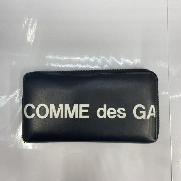 【中古】COMME des GARCONS Huge Logo ロングウォレット ▲ジップ引き手レザーパーツ欠損[92]