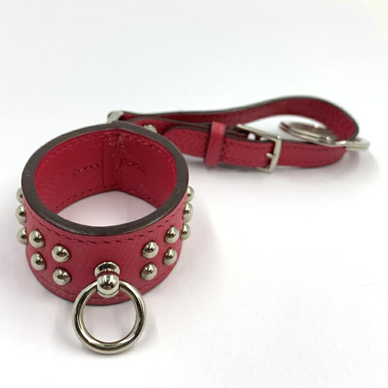 【中古】Hermes ポルトクレコリエドシアン アノー ローズパープルチャーム[24]