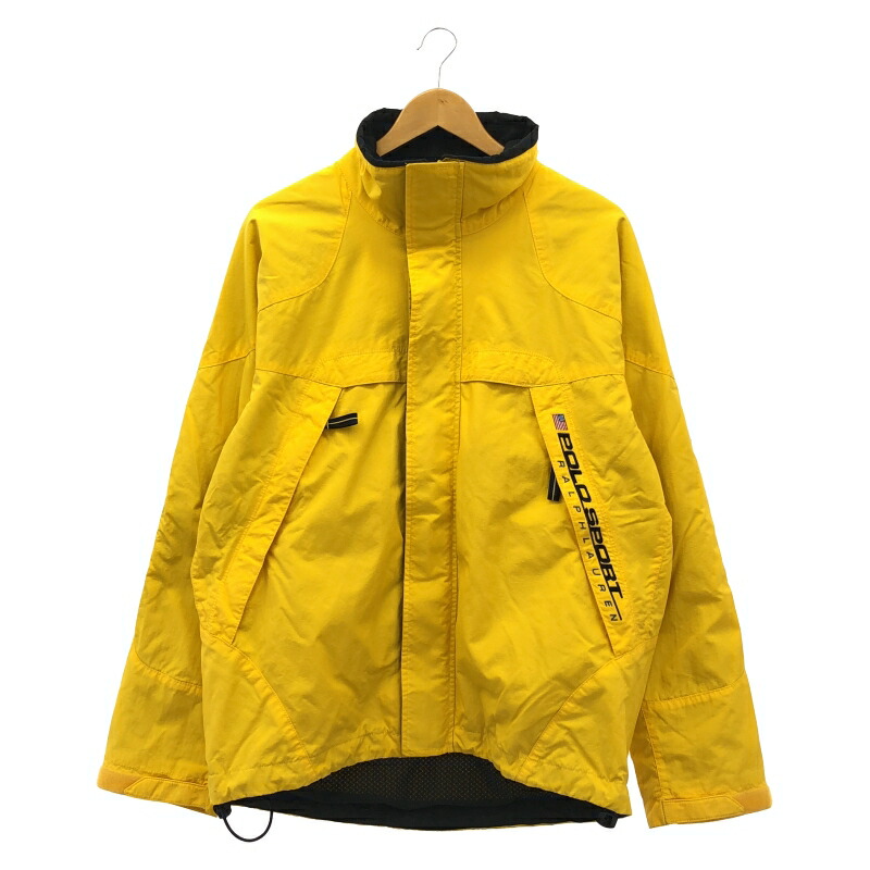 【中古】POLO SPORT 90s RL-67 ナイロンジップジャケット イエロー サイズM ポロ[24]