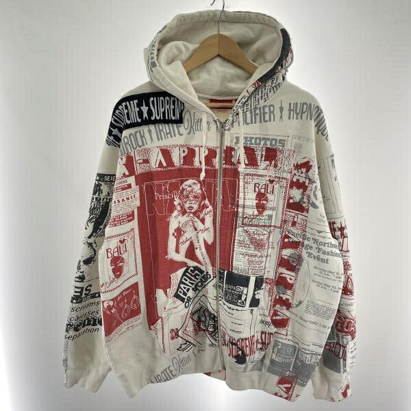 【中古】Supreme 24SS COLLAGE ZIP UP HOODED SWEATSHIRT サイズXL 白 シュプリーム[91]