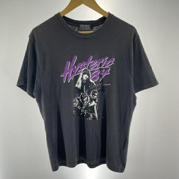 【中古】HYSTERIC GLAMOUR LET’S GO CRAZY 半袖ティーシャツ 大いさL 黒 02251CT22[91] その他-メンズファッション-トップス