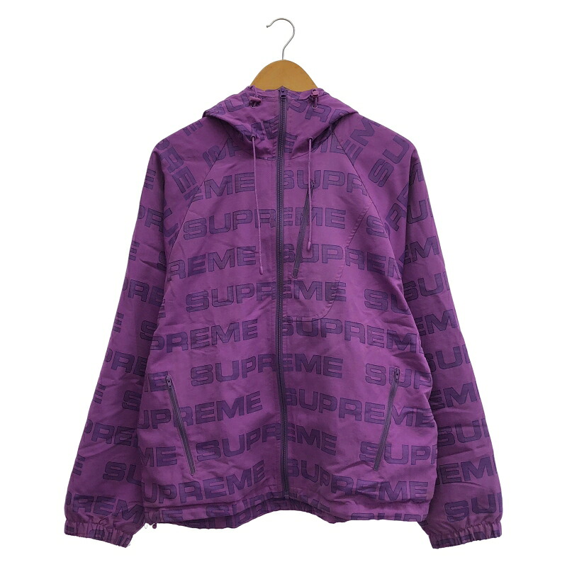 【中古】Supreme 21AW Logo Ripstop Hooded Track Jacket サイズM パープル ロゴ リップストップトラックジャケット[19]