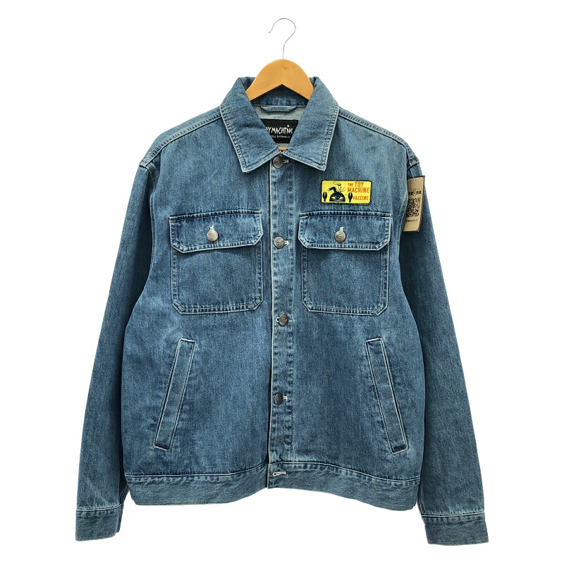 【中古】TOY MACHINE 紋章＆刺しゅう ジーンズ上衣 ライトインディゴ M トイマシーン[24]