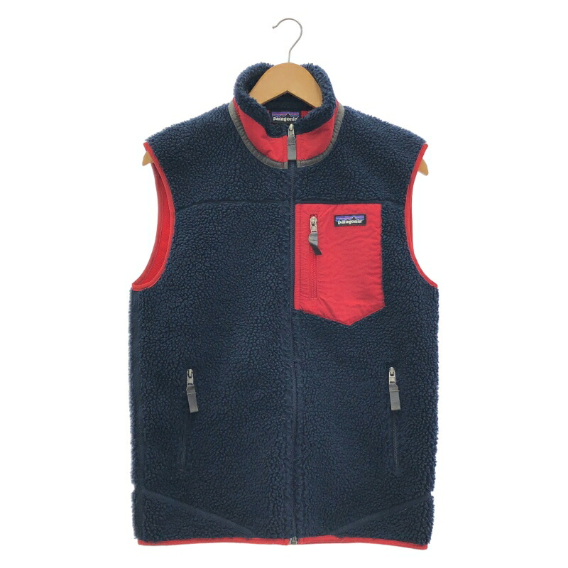 【中古】Patagonia 16FW クラッシック レトロX フリースベスト ネイビー×レッド S STYLE.23048FA16 パタゴニア[24]