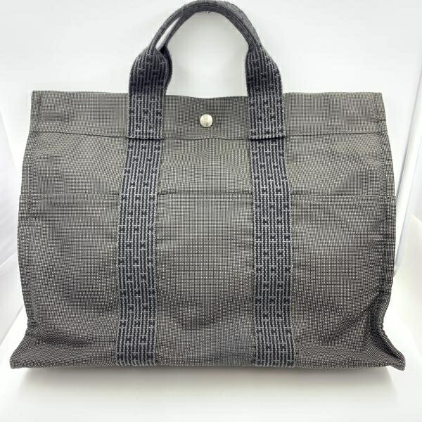 【中古】HERMES エールライントートPM グレー[24]
