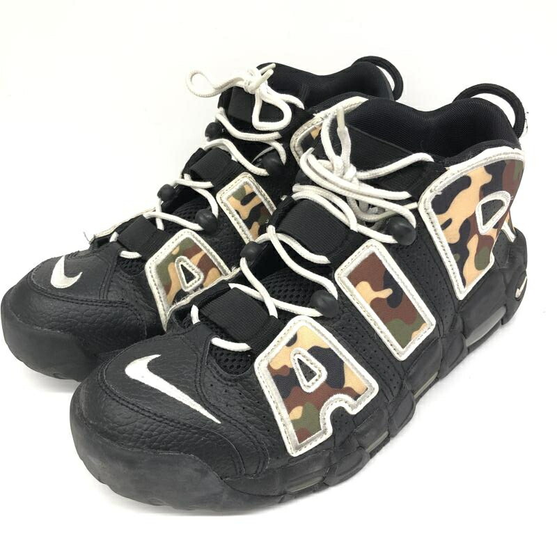 【中古】NIKE AIR MORE UPTEMPO BLACK CAMO 27.5cm CJ6122-001 ナイキ エアモア[66]