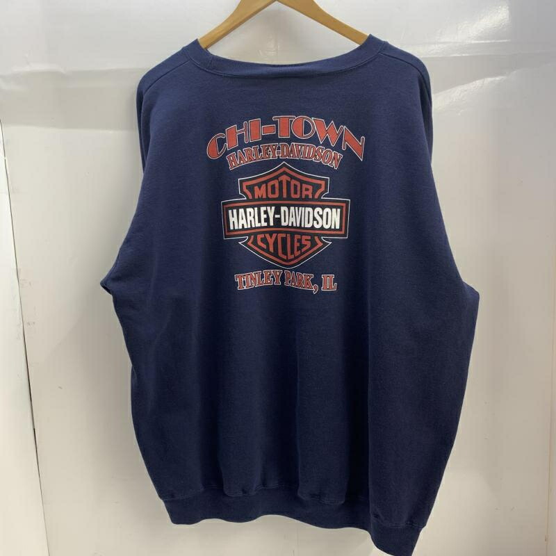 【中古】Harley Davidson CHI-TOWNスウェット 2XL 紺[92]｜お宝創庫