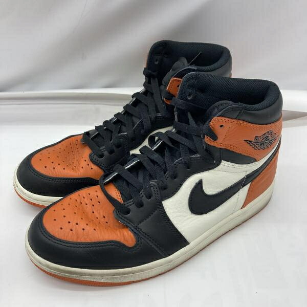 【中古】NIKE Air Jordan 1 Retro High OG \"Shattered Backboard\"" (2025) DZ5485-008 27糎 ナイキ 黒いこと/オレンジ色[19]"