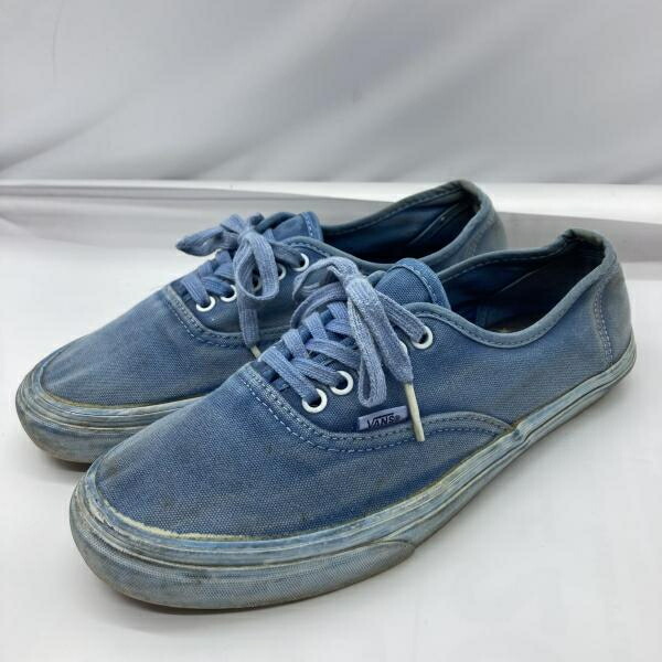 【中古】VANS オーセンティックオーバーウォッシュドスニーカー US9.5(26.5cm) ブルー[19]