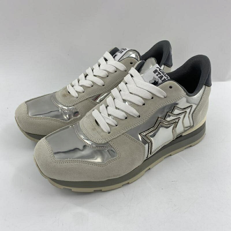 【中古】ATLANTIC STARS × junhashimoto ローカットスニーカー 41 シルバー グレー アトランティックスターズ ジュンハシモト[10]