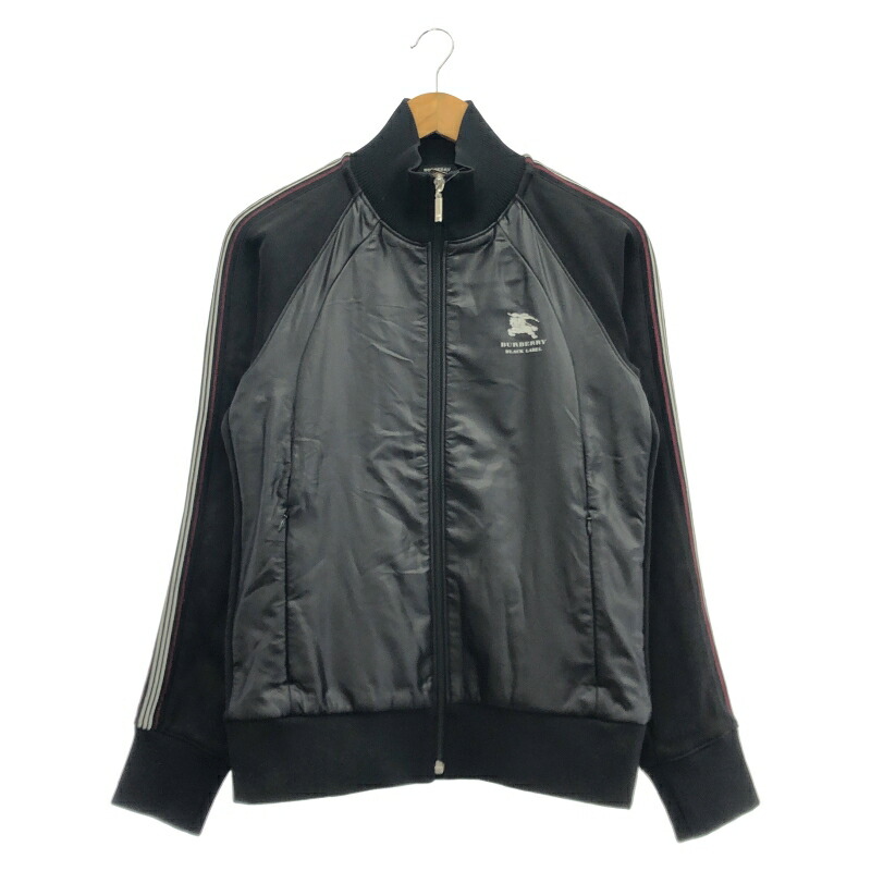 【中古】BURBERRY black label ナイロントラックジャケット ブラック サイズ2 BMV66-710-09 バーバリー ブラックレーベル[24]