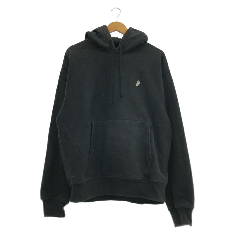 【中古】STUSSY ワンポイント Sロゴ刺繍 プルオーバーパーカー ブラック サイズL[24] 7,583円
