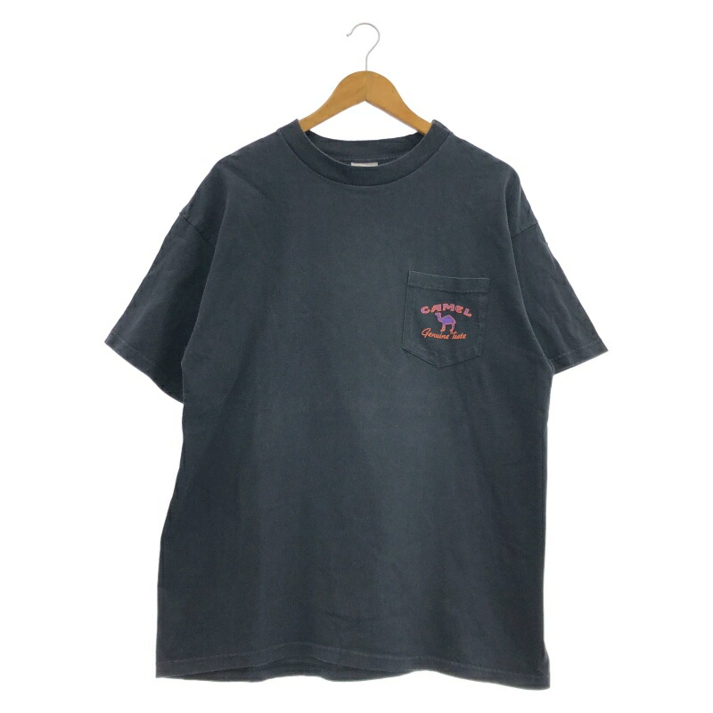 【中古】AMERICAN BORN 90s \"CAMEL\" プリント S/S Tee ブラック XL アメリカンボーン キャメル[24]