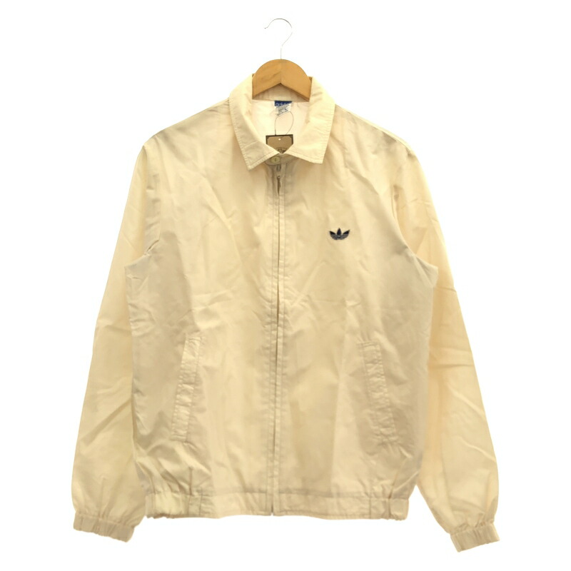 【中古】adidas デサント製 ドリズラージャケット アイボリー L ※袖汚れ アディダス[24]