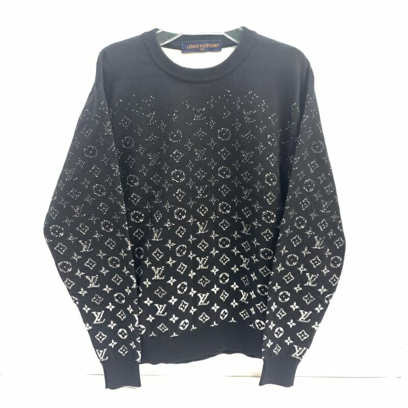 【中古】LOUIS VUITTON LOUIS VUITTON モノグラムグラディエントグラデーションニット XS 白いこと×黒いこと ルイヴィトン[92]