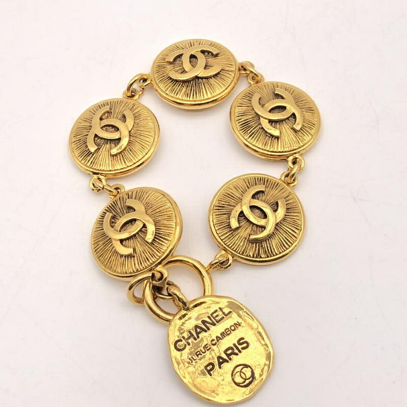 【中古】CHANEL ココマーク カンボンプレート 腕輪 シャネル[17]