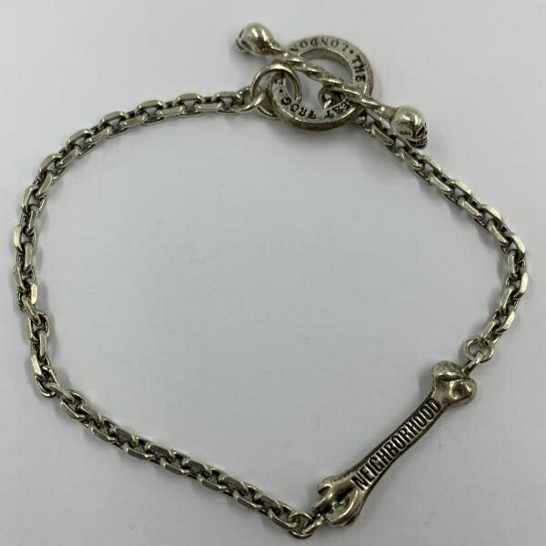【中古】NEIGHBORHOOD×THE GREAT FROG NEIGHBORHOOD×THE GREAT FROG ボーンブレスレット 約19.5珊 925 ネイバーフッド[24]
