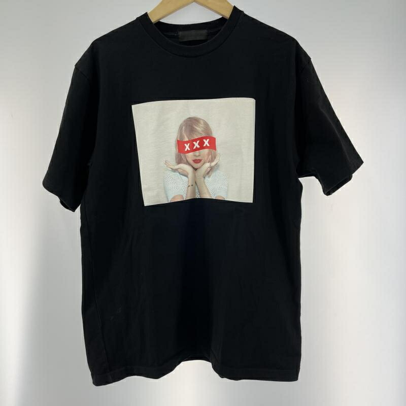 【中古】GOD SELECTION XXX テーラースウィフト プリントTシャツ ブラック サイズL[19]