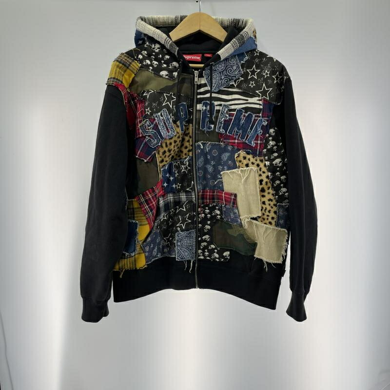 【中古】Supreme 22AW Patchwork Zip Up Hooded Sweatshirt サイズM パッチワーク マルチカラー [19]