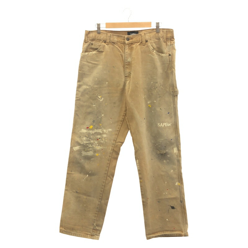 【中古】SAPEUR×DICKIES DUCK PAINTER PANTS 1939RMS サイズL ブラウン サプール ディッキーズ[92]