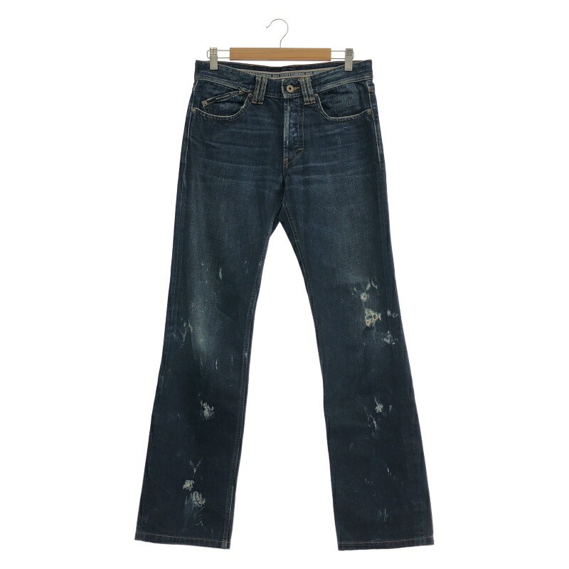 【中古】DOLCE&GABBANA MAGIC ダメージ加工 ストレートデニムパンツ インディゴ サイズW31 ドルチェアンドガッバーナ [24]