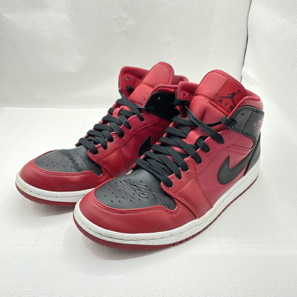 【中古】NIKE AIR JORDAN 1 MID REBERSE BRED 26.5cm レッド[79]