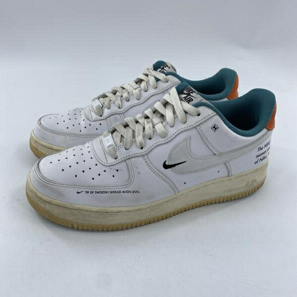 【中古】NIKE AIR FORCE 1 Low White/Sail/Starfish スニーカー 27.5糎 DM0970-111 白いこと 緑であること オレンジ色 ナイキ[10]
