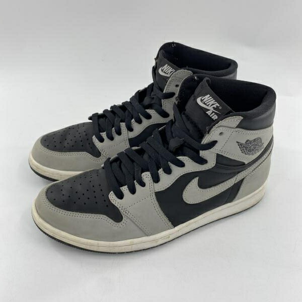 【中古】NIKE AIR JORDAN 1 High OG Shadow 2.0 スニーカー 28珊 555088-035 黒いこと 薄墨色 ナイキ[10]
