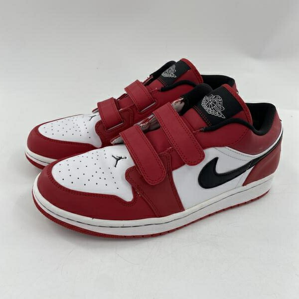 【中古】NIKE AIR JORDAN 1 Low Velcro Varsity Red スニーカー 27珊 339894-101 赤いこと 白いこと 黒いこと ナイキ[10]