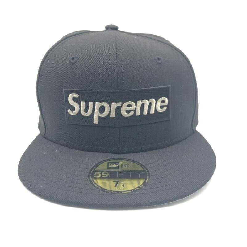 【中古】SUPREME　$1M Metallic Box Logo New Era　CAP　ブラック　サイズ57.7cm　シュプリーム[17]