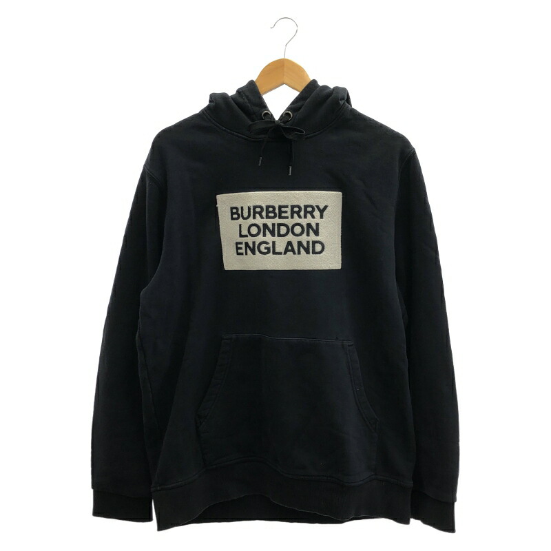 【中古】BURBERRY BOXロゴパーカー L 8021437 ブラック バーバリー[10]