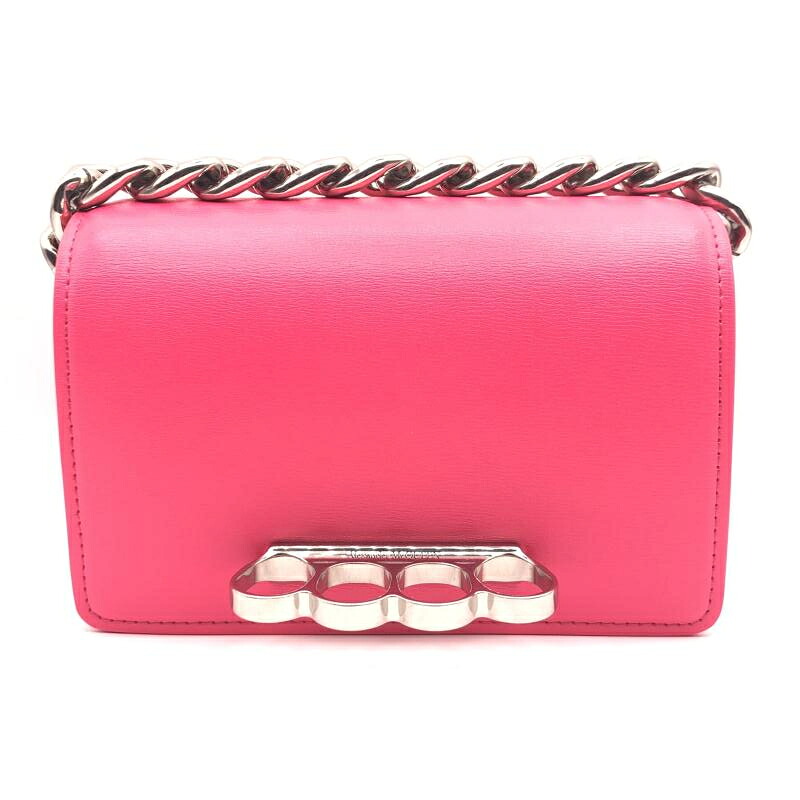 【中古】ALEXANDER McQUEEN ミニフォーリングチェーンバッグ さくら色 アレキサンダー・マックイーン[17]