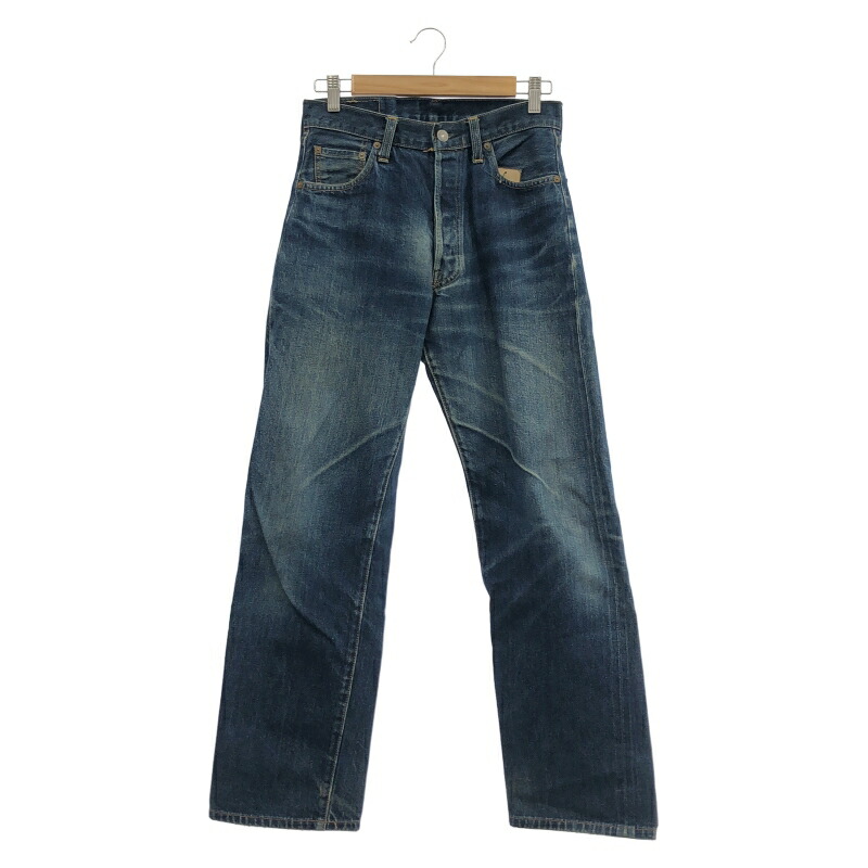 【中古】LEVI 501XX復刻 バレンシア ハチノス ボタンフライデニムパンツ BIG E 赤耳 W30 リーバイス ボタン裏555[19]