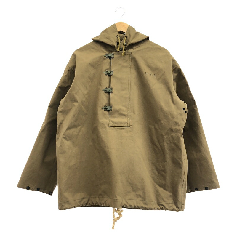 【中古】Buzz Rickson's レインパーカー サイズL カーキ BR14347 バズリクソンズ PARKA WET WEATHER ※止水テープ一部剥がれ[19]