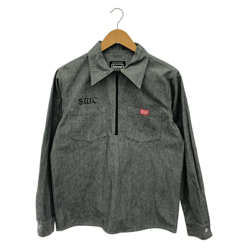 【中古】SAMURAI WORK CLOTHES プルオーバーシャツ サイズM グレー SWCP018-IB-M サムライワーククローズ サムライジーンズ[19]