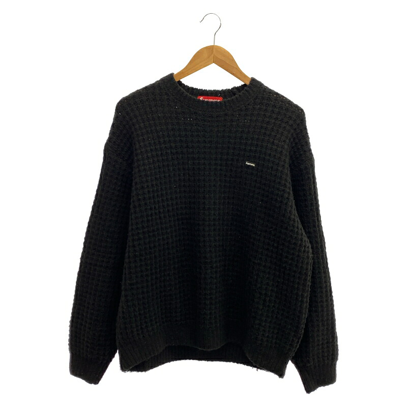 【中古】Supreme Small Box Waffle Sweater Black ニット L 黒[66]