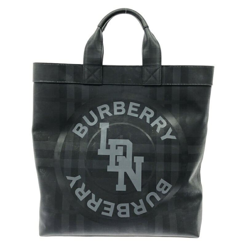 【中古】BURBERRY 英国の首都読み合わせる トートバッグ[79]