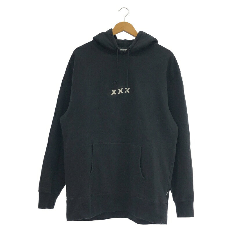【中古】GOD SELECTION XXX ボックスロゴパーカー 黒いこと 大いさXL[24] トップス-その他-メンズファッション