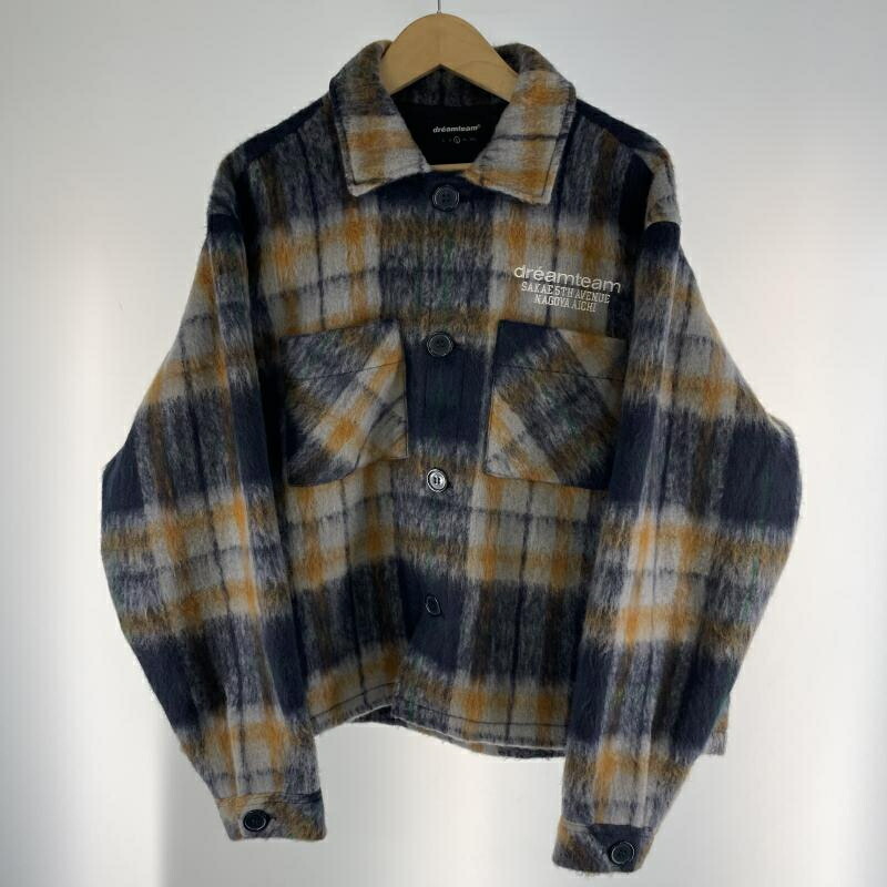 【中古】Dreamteam D Star Logo Mohair Flannel Jacket サイズL ネイビー ドリームチーム モヘアフランネルジャケット[19]