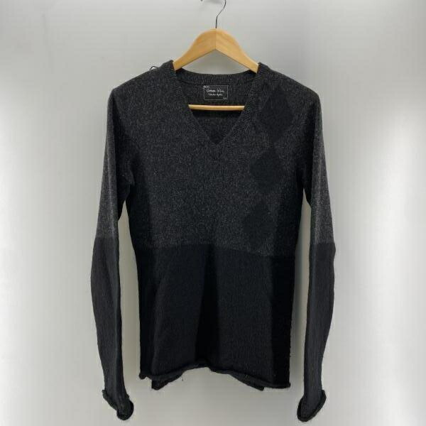【中古】NUMBER(N)INE 06AW NOIR期 Vネック 切替 アーガイルニット グレー 3 ナンバーナイン[24]