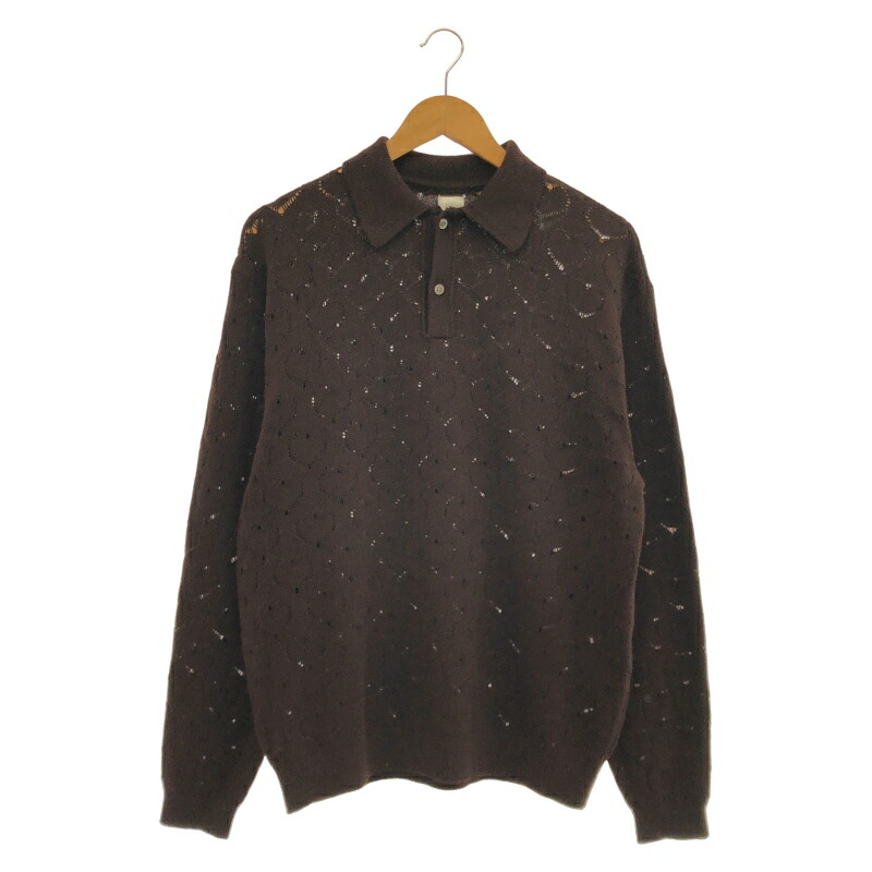 【中古】VOWELS 25AW EYELET POLO 大きさ2 VO-25AW-KW018-25-2 赤銅色 バウルズ[17]