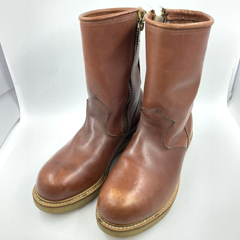 【中古】CAROLINA 80s サイドジップ ペコスブーツ ブラウン サイズ26cm相当 カロライナ[24]