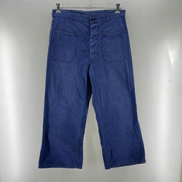 【中古】U.S.NAVY 50～60s セーラデニムパンツ ボタンフライ サイズW34相当 ユーエスネイビー[24]｜お宝創庫