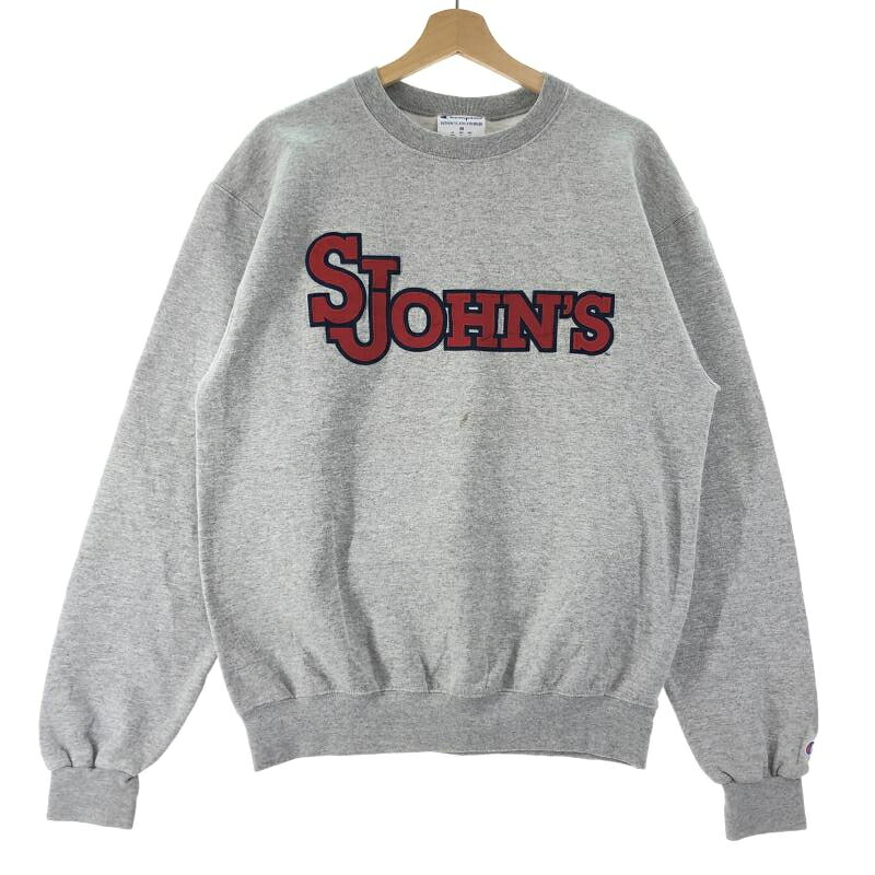 【中古】Champion ST JOHN'S ロゴスウェット XL グレー チャンピオン[10]