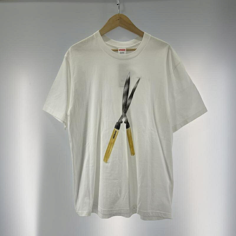 【中古】Supreme 19ss Shears Tee サイズL ホワイト シュプリーム[19]