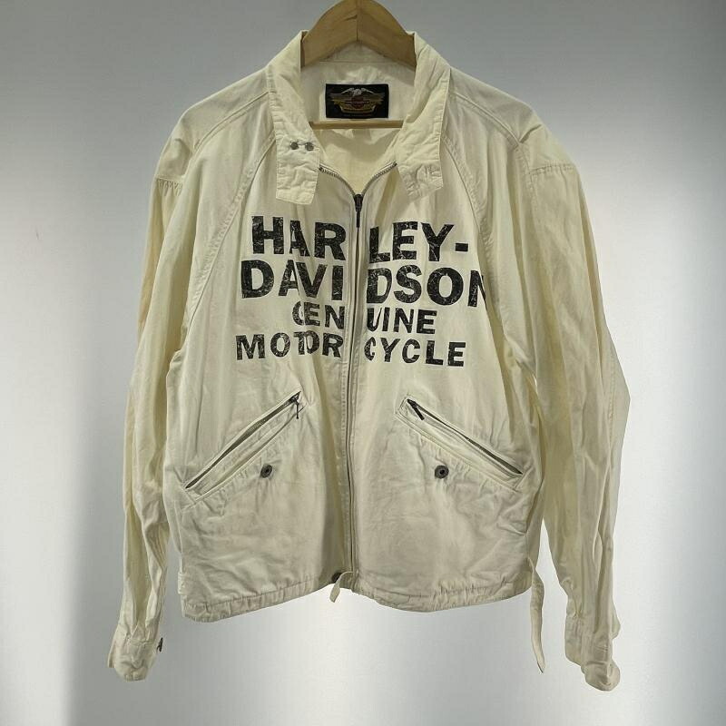 【中古】90s Harley Davidson プルオーバー上衣 大きさL 白いこと ハーレーダビッドソン[19]